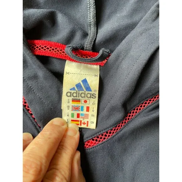 Adidas Womens Y2K Navy Hoodie Full-Zip Long Sleeve Size 2XL - Picture 3 of 10